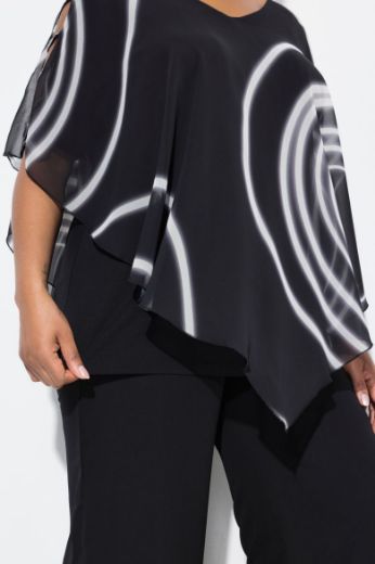 Moda za polnejše Bluza dvoslojna V ovratnika plus velikost, xxl, Ulla Popken in Johann Popken (JP1880)