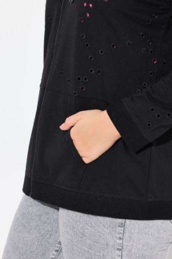 Moda za polnejše Majica dugih rukava s patentnim zatvaračem i kapuljačom plus velikost, xxl, Ulla Popken in Johann Popken (JP1880)
