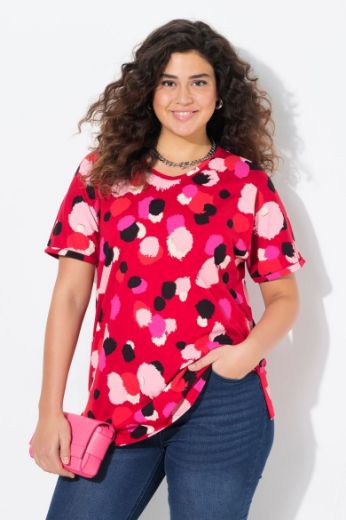 Moda za polnejše Majica kratkih rukava s printom nepravilnih krugova plus velikost, xxl, Ulla Popken in Johann Popken (JP1880)