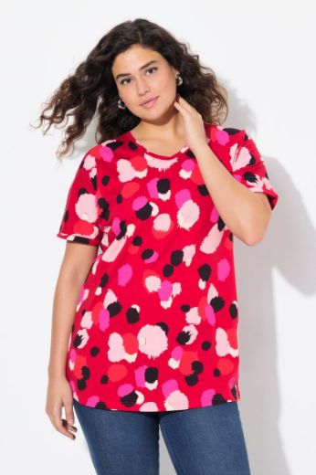 Moda za polnejše Majica kratkih rukava s printom nepravilnih krugova plus velikost, xxl, Ulla Popken in Johann Popken (JP1880)