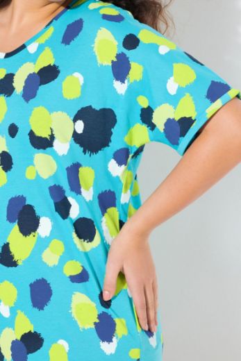 Moda za polnejše Majica kratkih rukava s printom nepravilnih krugova plus velikost, xxl, Ulla Popken in Johann Popken (JP1880)