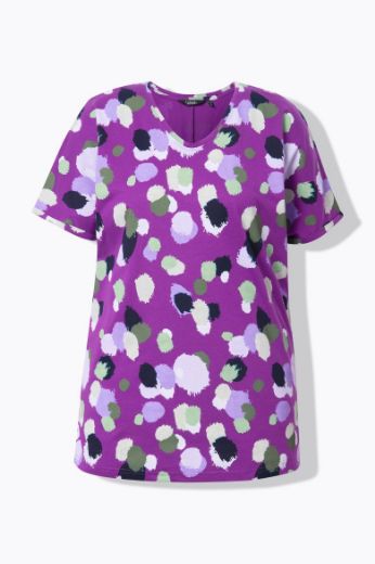 Moda za polnejše Majica kratkih rukava s printom nepravilnih krugova plus velikost, xxl, Ulla Popken in Johann Popken (JP1880)