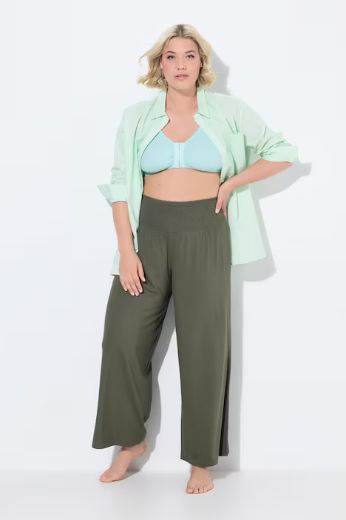 Moda za polnejše Hlače Marlene širok kroj črne 50+ plus velikost, xxl, Ulla Popken in Johann Popken (JP1880)