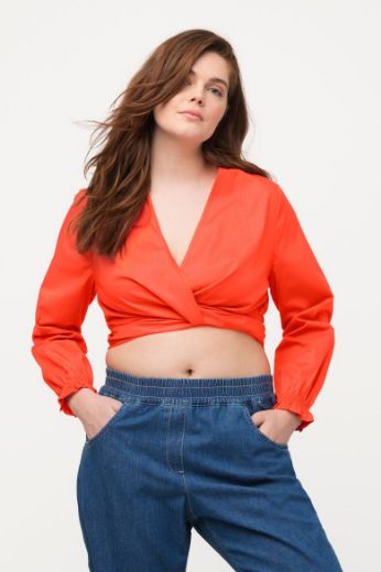Moda za polnejše Bluza kraćeg kroja na vezanje plus velikost, xxl, Ulla Popken in Johann Popken (JP1880)