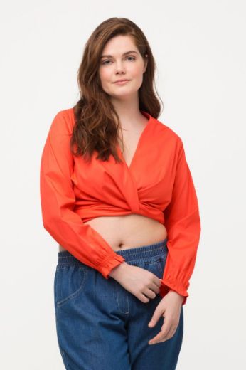 Moda za polnejše Bluza kraćeg kroja na vezanje plus velikost, xxl, Ulla Popken in Johann Popken (JP1880)