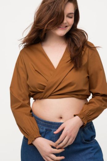 Moda za polnejše Bluza kraćeg kroja na vezanje plus velikost, xxl, Ulla Popken in Johann Popken (JP1880)