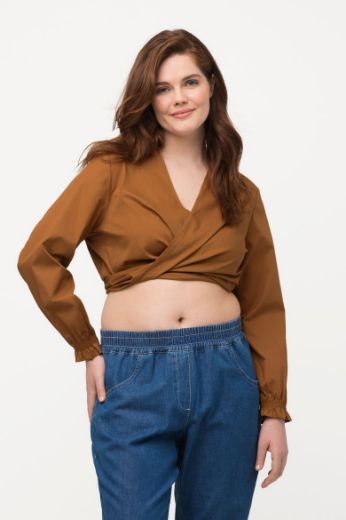 Moda za polnejše Bluza kraćeg kroja na vezanje plus velikost, xxl, Ulla Popken in Johann Popken (JP1880)