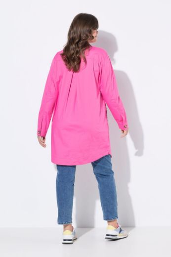 Moda za polnejše Bluza dugih rukava na kopčanje dužeg kroja plus velikost, xxl, Ulla Popken in Johann Popken (JP1880)