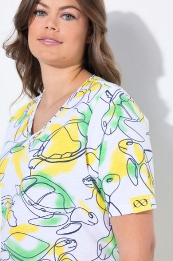 Moda za polnejše Majica kratkih rukava V ovratnika plus velikost, xxl, Ulla Popken in Johann Popken (JP1880)