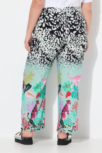Moda za polnejše Hlače širokih nogavica s leopard uzorkom plus velikost, xxl, Ulla Popken in Johann Popken (JP1880)