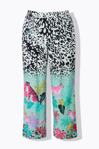 Moda za polnejše Hlače širokih nogavica s leopard uzorkom plus velikost, xxl, Ulla Popken in Johann Popken (JP1880)