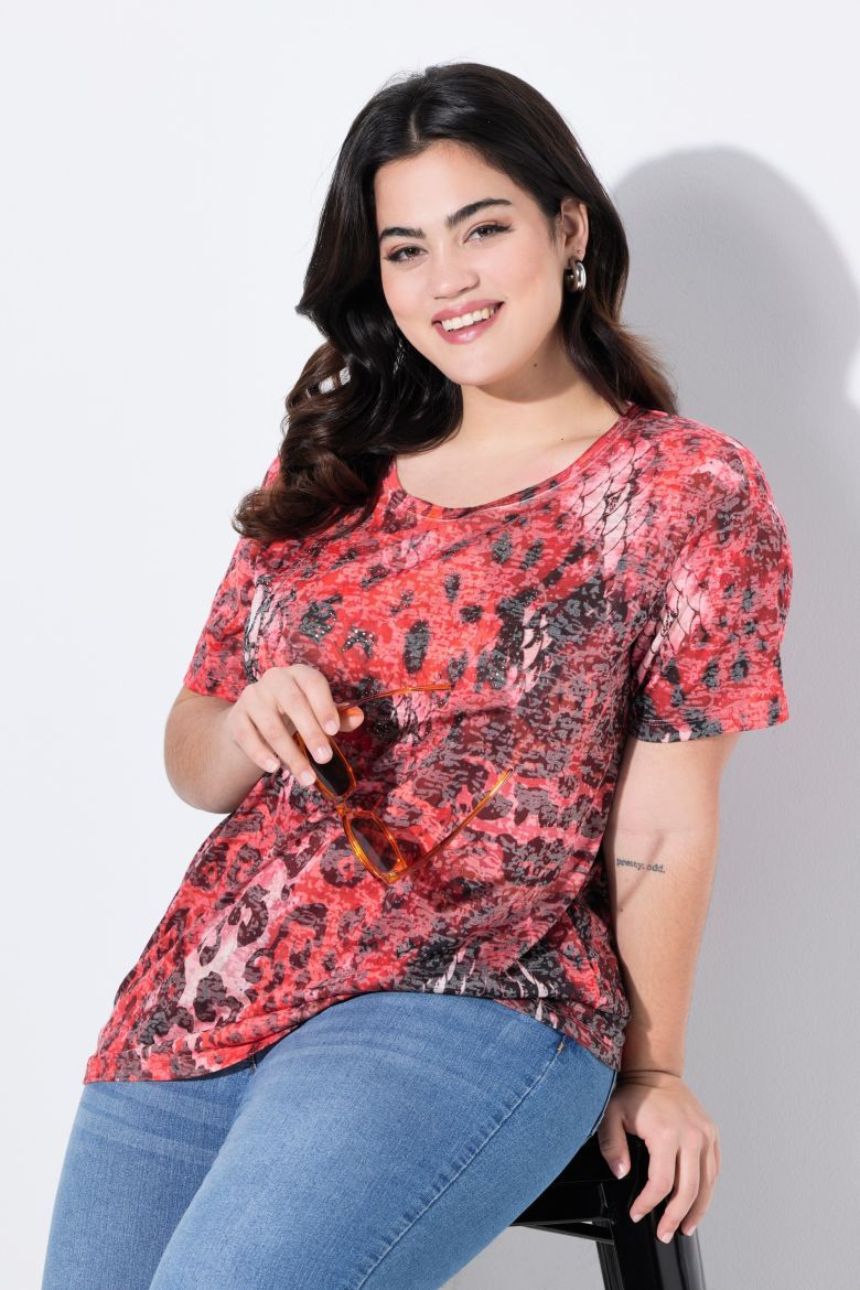 Moda za polnejše Majica kratkih rukava plus velikost, xxl, Ulla Popken in Johann Popken (JP1880)