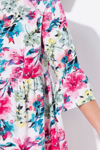 Moda za polnejše Bluza s volan rukavima cvjetnog printa plus velikost, xxl, Ulla Popken in Johann Popken (JP1880)