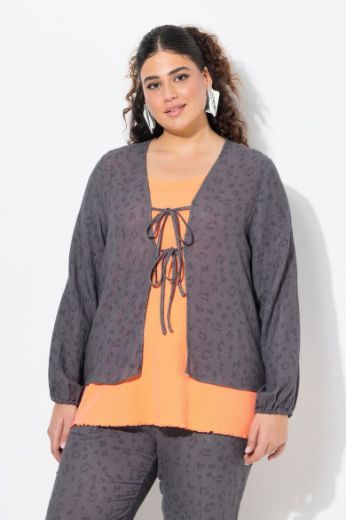 Moda za polnejše Kardigan od muslina s leopard uzorkom plus velikost, xxl, Ulla Popken in Johann Popken (JP1880)