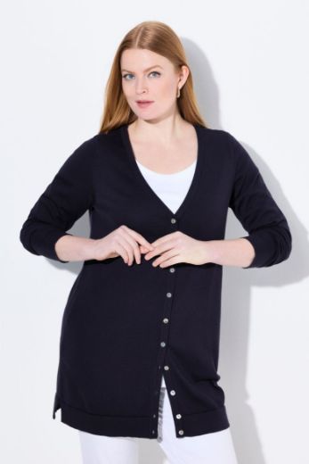 Moda za polnejše Kardigan na kopčanje dužeg kroja plus velikost, xxl, Ulla Popken in Johann Popken (JP1880)