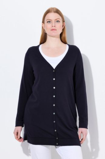 Moda za polnejše Kardigan na kopčanje dužeg kroja plus velikost, xxl, Ulla Popken in Johann Popken (JP1880)
