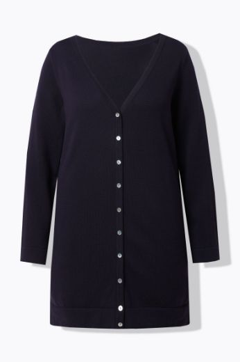 Moda za polnejše Kardigan na kopčanje dužeg kroja plus velikost, xxl, Ulla Popken in Johann Popken (JP1880)