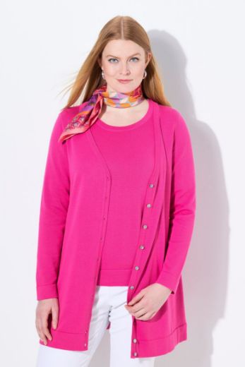 Moda za polnejše Kardigan na kopčanje dužeg kroja plus velikost, xxl, Ulla Popken in Johann Popken (JP1880)