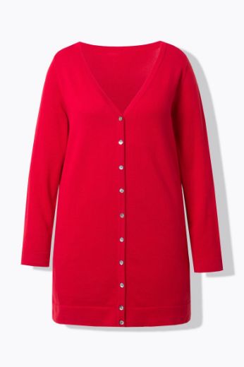 Moda za polnejše Kardigan na kopčanje dužeg kroja plus velikost, xxl, Ulla Popken in Johann Popken (JP1880)