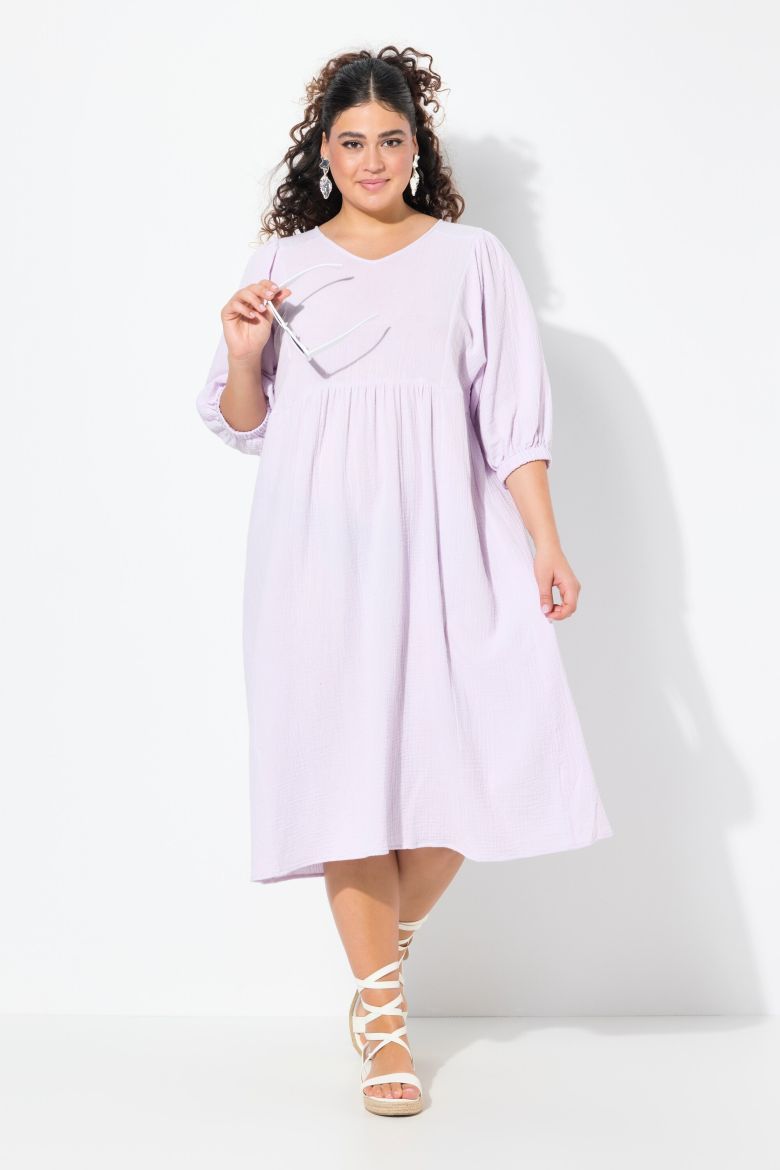 Moda za polnejše Haljina midi 3/4 rukava V ovratnika plus velikost, xxl, Ulla Popken in Johann Popken (JP1880)