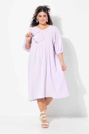 Moda za polnejše Haljina midi 3/4 rukava V ovratnika plus velikost, xxl, Ulla Popken in Johann Popken (JP1880)