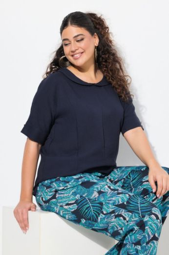 Moda za polnejše Bluza polu rukava od mješavine lana plus velikost, xxl, Ulla Popken in Johann Popken (JP1880)