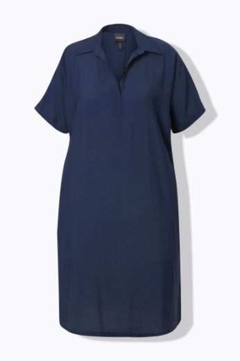 Moda za polnejše Haljina midi kratkih rukava Polo ovratnika plus velikost, xxl, Ulla Popken in Johann Popken (JP1880)