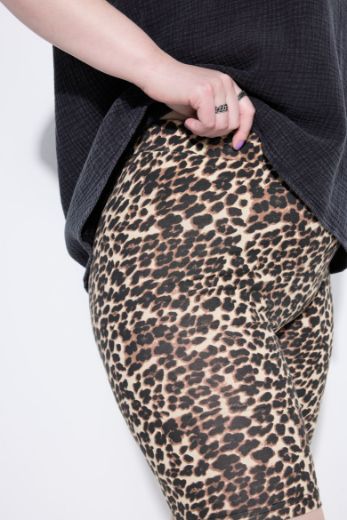Moda za polnejše Tajice kratkih nogavica  s leopard uzorkom plus velikost, xxl, Ulla Popken in Johann Popken (JP1880)