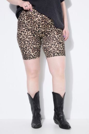 Moda za polnejše Tajice kratkih nogavica  s leopard uzorkom plus velikost, xxl, Ulla Popken in Johann Popken (JP1880)
