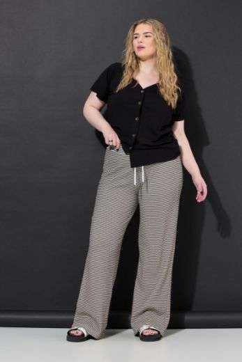 Moda za polnejše Hlače širokih nogavica na pruge plus velikost, xxl, Ulla Popken in Johann Popken (JP1880)