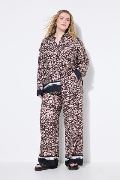 Slika Hlače širokih nogavica s leopard uzorkom