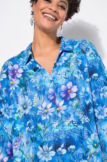 Moda za polnejše Bluza dugi rukavi A-kroja, cvjetni print plus velikost, xxl, Ulla Popken in Johann Popken (JP1880)