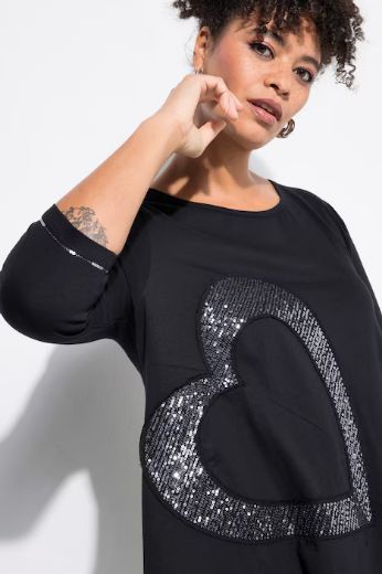 Moda za polnejše Majica kratkih rukava, srce plus velikost, xxl, Ulla Popken in Johann Popken (JP1880)