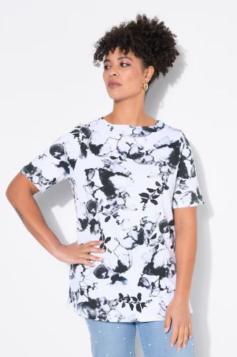 Moda za polnejše Majica cvijetni print plus velikost, xxl, Ulla Popken in Johann Popken (JP1880)