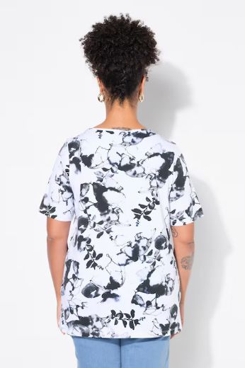 Moda za polnejše Majica cvijetni print plus velikost, xxl, Ulla Popken in Johann Popken (JP1880)