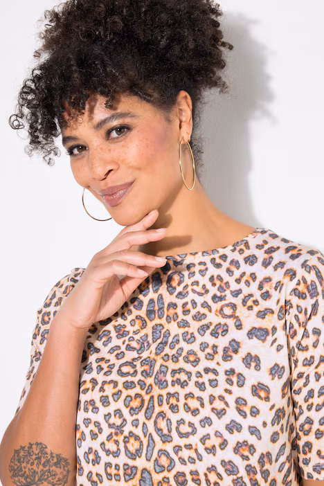 Moda za polnejše Majica leopard print plus velikost, xxl, Ulla Popken in Johann Popken (JP1880)