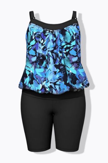 Moda za polnejše Kupaći kostim Tankini s produženim nogavicama plus velikost, xxl, Ulla Popken in Johann Popken (JP1880)