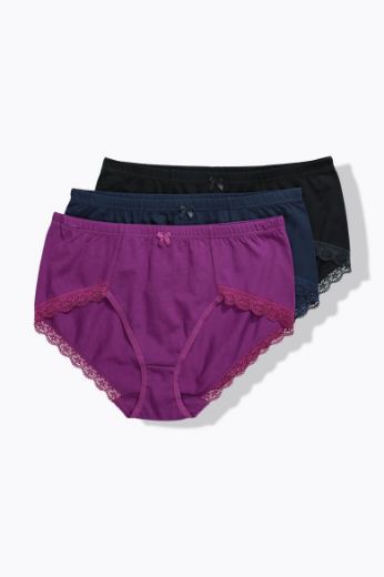 Moda za polnejše Gaćice s dodatkom ukrasne čipke 3 komada plus velikost, xxl, Ulla Popken in Johann Popken (JP1880)