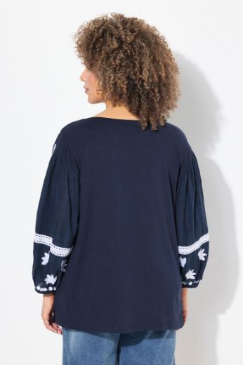 Moda za polnejše Bluza dugih rukava s ukrasnim vezom plus velikost, xxl, Ulla Popken in Johann Popken (JP1880)