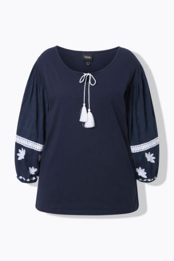 Moda za polnejše Bluza dugih rukava s ukrasnim vezom plus velikost, xxl, Ulla Popken in Johann Popken (JP1880)