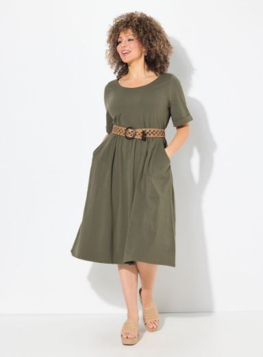 Moda za polnejše Haljina midi kratkih rukava okruglog izreza plus velikost, xxl, Ulla Popken in Johann Popken (JP1880)