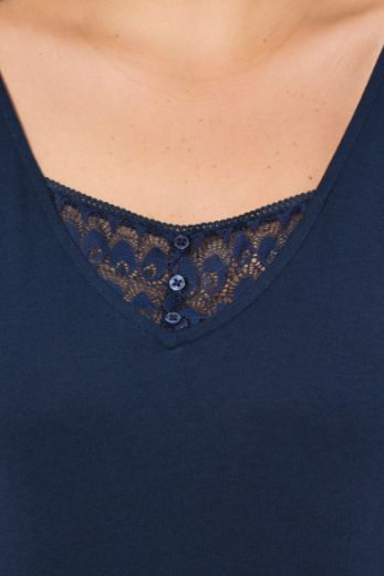 Moda za polnejše Kombinezon bez rukava s čipkom V izrez plus velikost, xxl, Ulla Popken in Johann Popken (JP1880)
