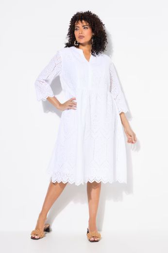 Moda za polnejše Haljina midi A kroja 3/4 rukavi plus velikost, xxl, Ulla Popken in Johann Popken (JP1880)