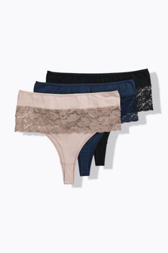 Moda za polnejše Gaćice tange 3 komada plus velikost, xxl, Ulla Popken in Johann Popken (JP1880)
