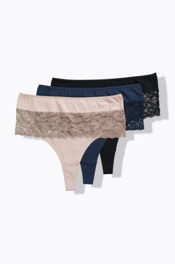Moda za polnejše Gaćice tange 3 komada plus velikost, xxl, Ulla Popken in Johann Popken (JP1880)