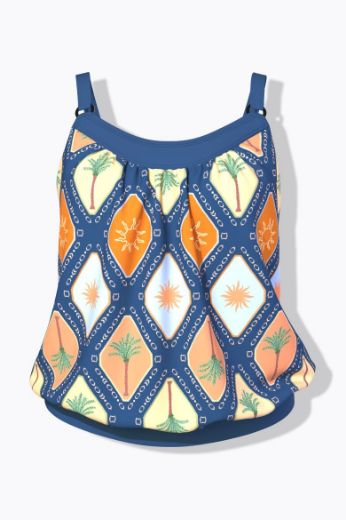 Moda za polnejše Kupaći kostim tankini plus velikost, xxl, Ulla Popken in Johann Popken (JP1880)