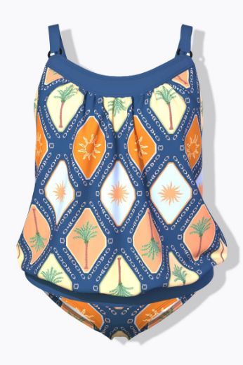 Moda za polnejše Kupaći kostim tankini plus velikost, xxl, Ulla Popken in Johann Popken (JP1880)