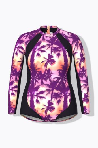 Moda za polnejše Kupaći kostim jednodijelni dugih rukava plus velikost, xxl, Ulla Popken in Johann Popken (JP1880)
