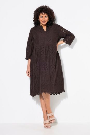 Moda za polnejše Haljina midi A kroja 3/4 rukavi plus velikost, xxl, Ulla Popken in Johann Popken (JP1880)