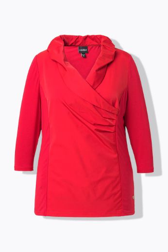 Moda za polnejše Majica s povišenim ovratnikom 3/4 rukavi plus velikost, xxl, Ulla Popken in Johann Popken (JP1880)